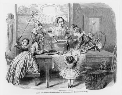 Making the Christmas Pudding, 1848 by Joseph Kenny Meadows